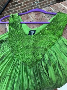 Seven Islands Green Embellished Boho Maxi Dress